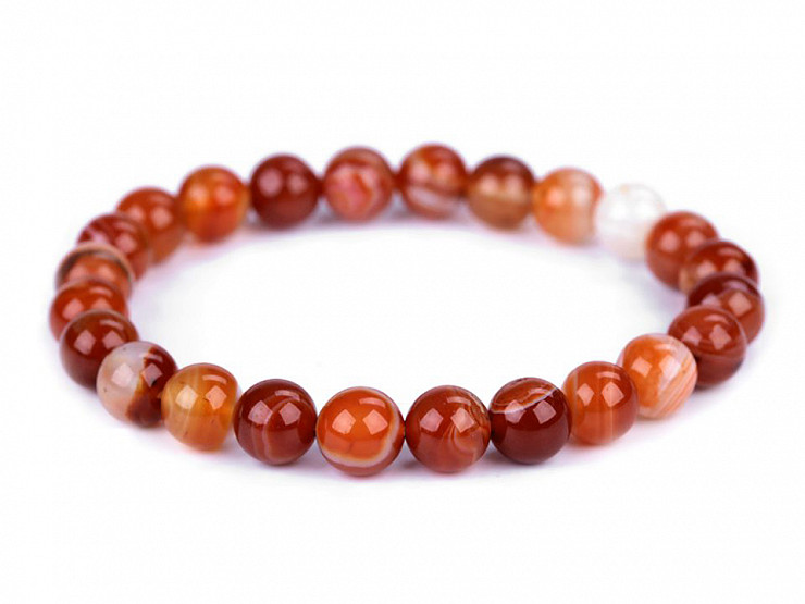 Synthetic Mineral Beads Bracelet Red Agate
