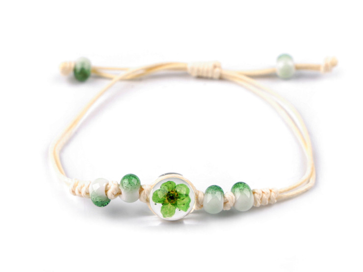 Bracelet Shamballa avec perles et fleur