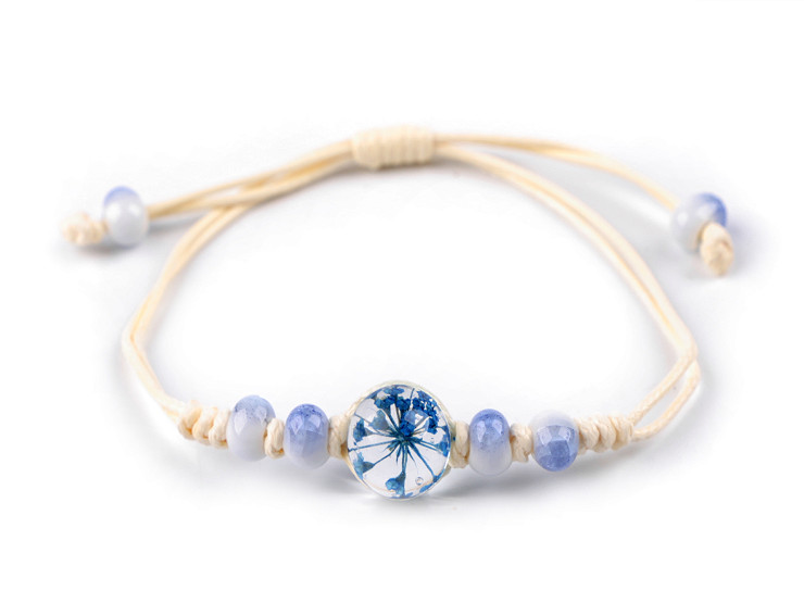 Bracelet Shamballa avec perles et fleur