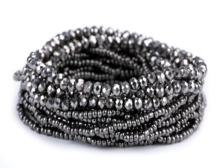 Bracelet extensible à plusieurs rangées de perles 18 pièces