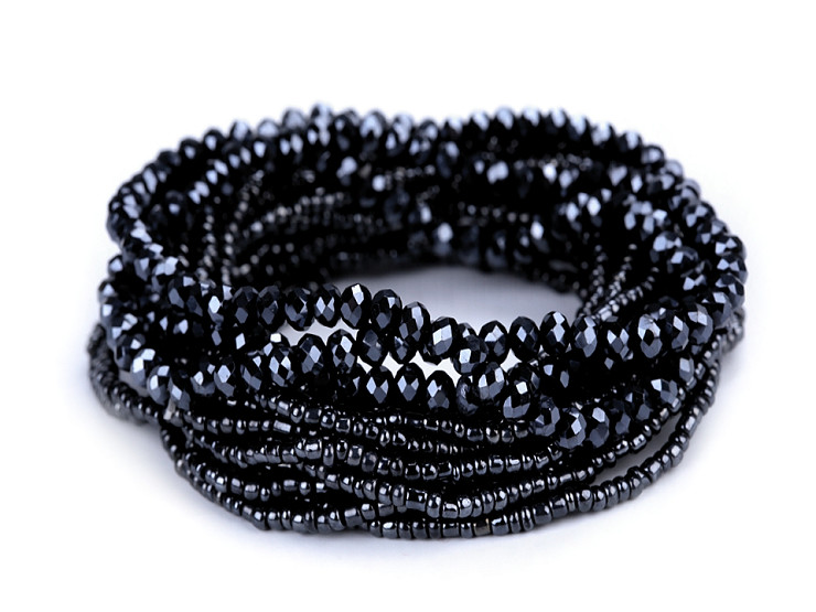 Bracelet extensible à plusieurs rangées de perles 18 pièces