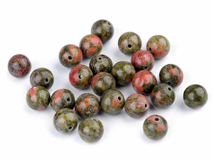 Natural Mineral / Gemstone Beads Unakit Ø8 mm