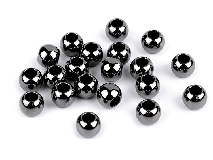 Plastic Metallic Charm Beads 8x10 mm
