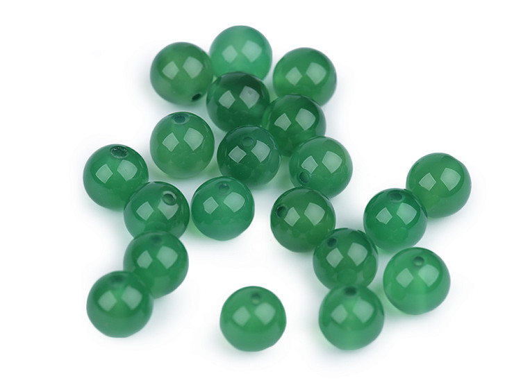 Mineral Beads Green Agate, colored Ø8 mm
