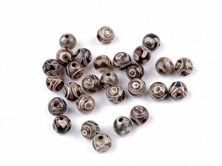Mineral Beads Tibetan Agate Dzi Ø8 mm