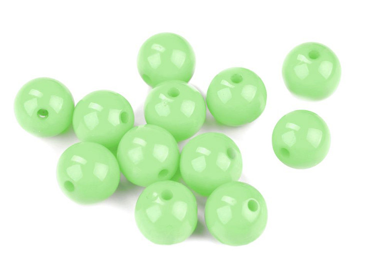Perles en plastique de couleur, Ø 12 mm 