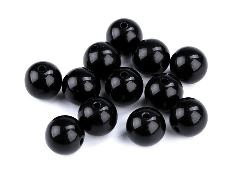 Perles en plastique de couleur, Ø 12 mm 