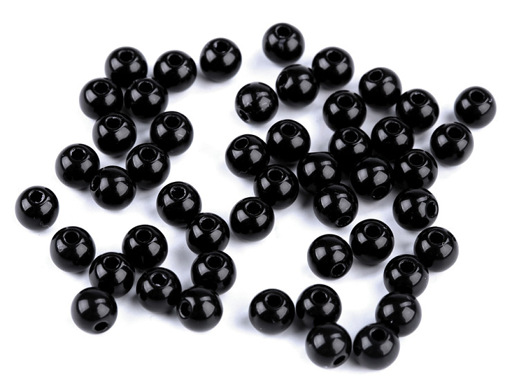 Perles en plastique de couleur, Ø 6 mm