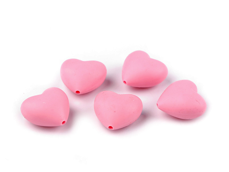 Silicone heart beads 19x20 mm