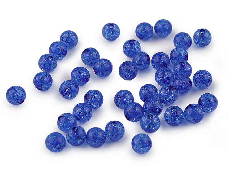 Perles en plastique craquelées, Ø 8 mm