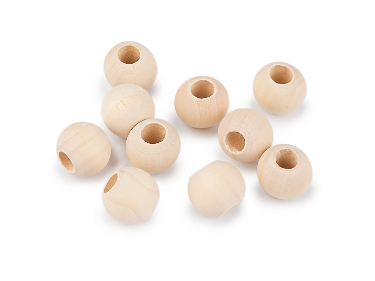 Unpainted wooden beads Ø18 mm