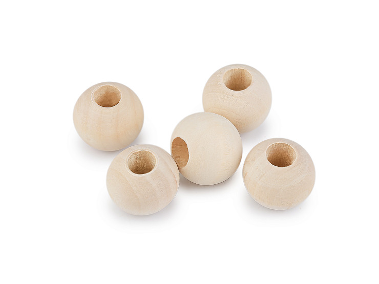 Perline di legno, non verniciate, Ø 25 mm