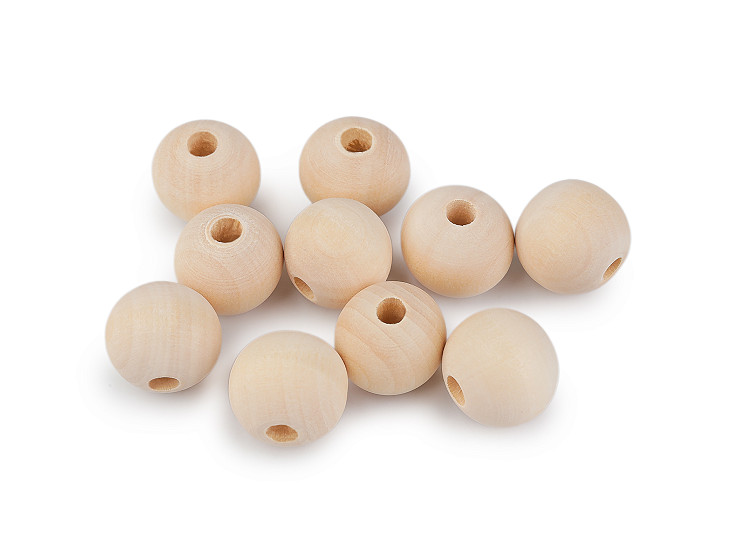 Unpainted wooden beads Ø20 mm