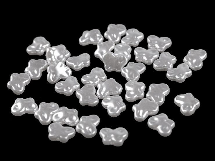 Plastové voskové korálky / perly Glance motýl 10x13 mm
