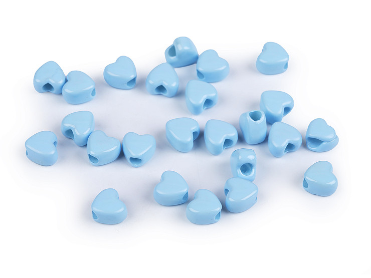 Perline in plastica, motivo: cuore, dimensioni: 8 mm