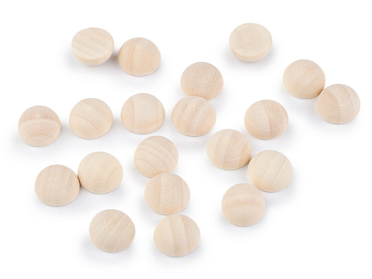 Demi-perles/Billes en bois pour création DIY, Ø 15 mm