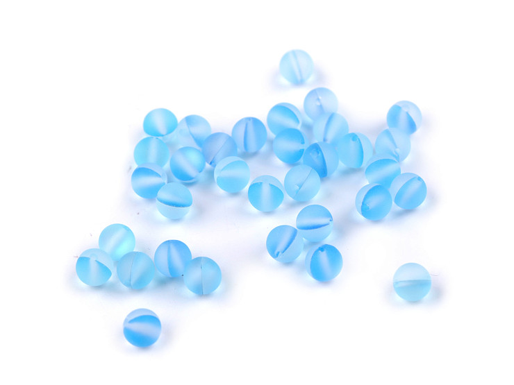 Perle di vetro opache, dimensioni: Ø 6 mm