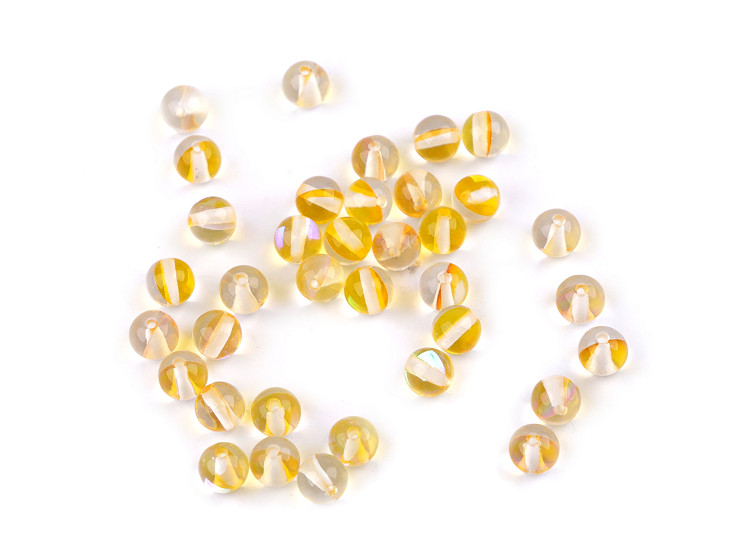 Glass beads with AB effect Ø6 mm