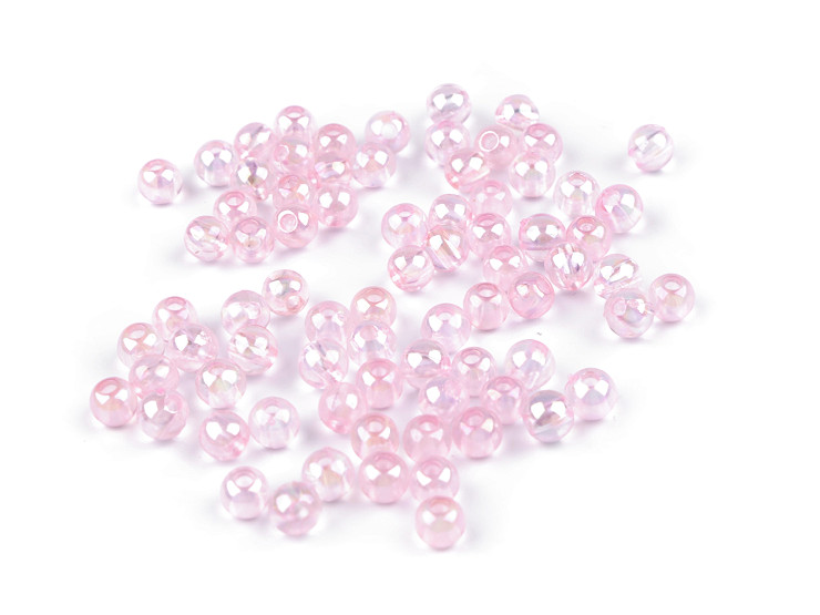 Perles arc-en-ciel en plastique, Ø 6 mm