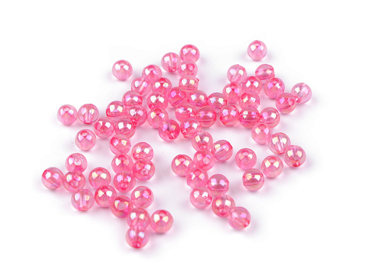 Perles arc-en-ciel en plastique, Ø 6 mm