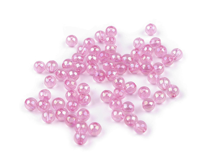 Plastic Rainbow Beads Ø6 mm