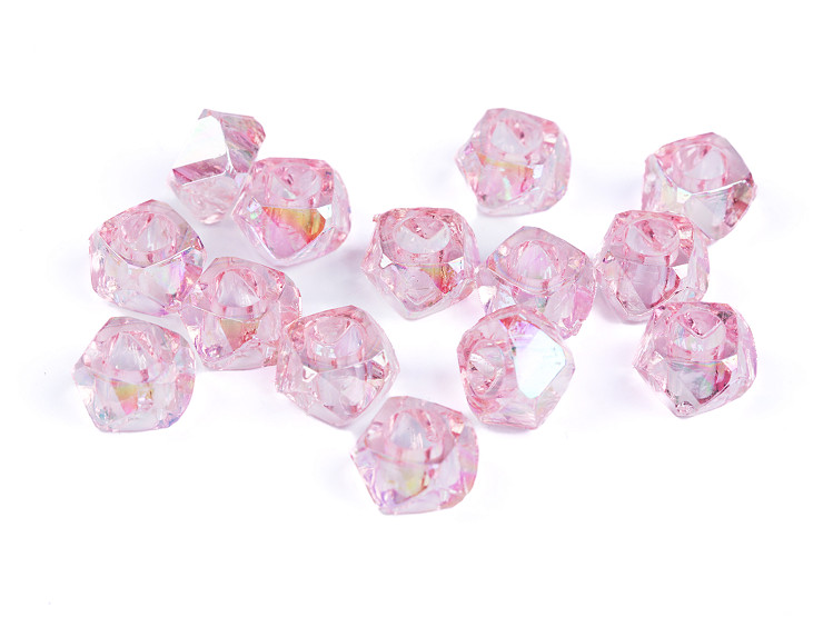 Plastic Beads with large pulling hole and AB effect 8x13 mm