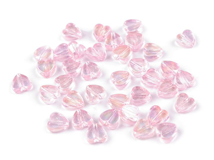 Plastic Beads with AB Effect Ø8 mm, Heart