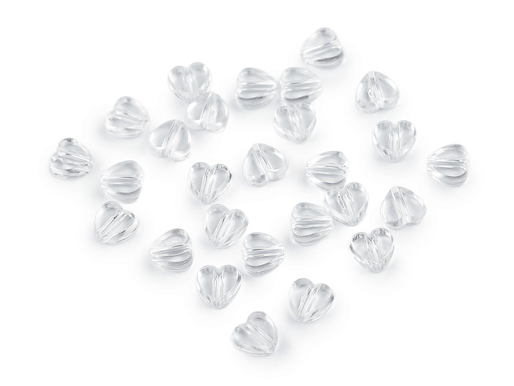  Пластмасови мъниста с AB ефект сърце Ø8 мм