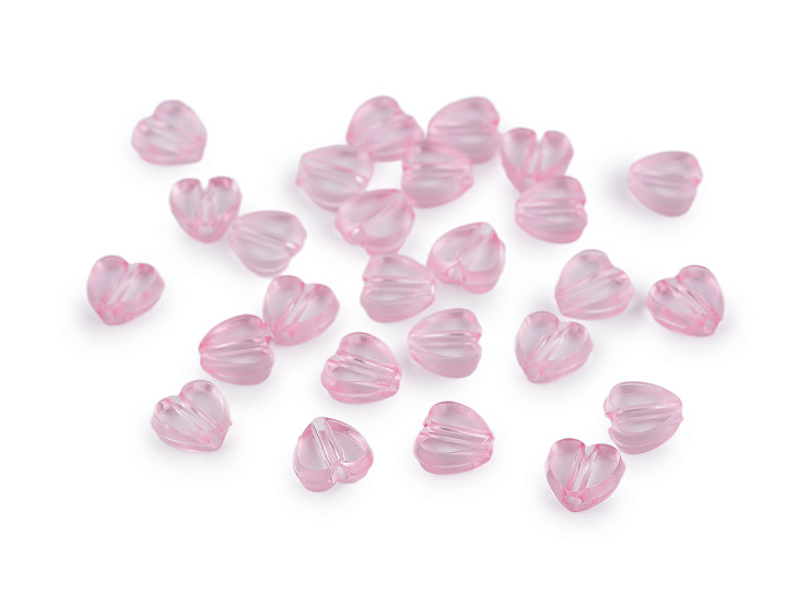 Plastové korálky srdce Ø8 mm