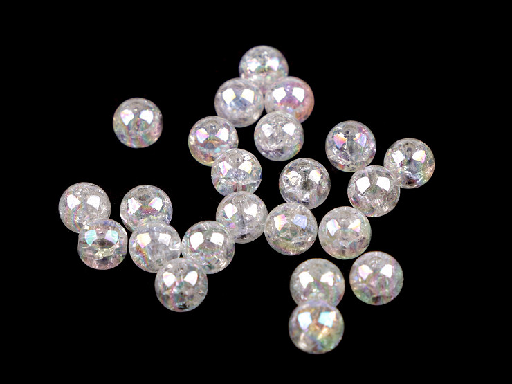 Perle in plastica, con effetto AB, dimensioni: Ø 8 mm