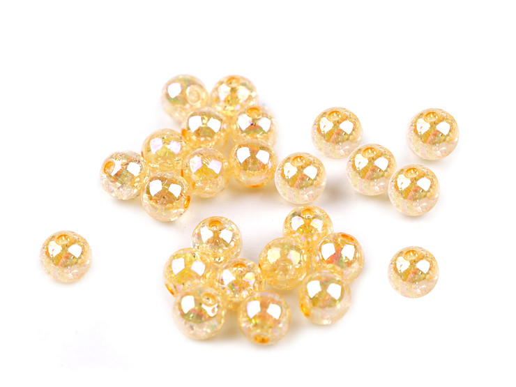 Perle in plastica, con effetto AB, dimensioni: Ø 8 mm