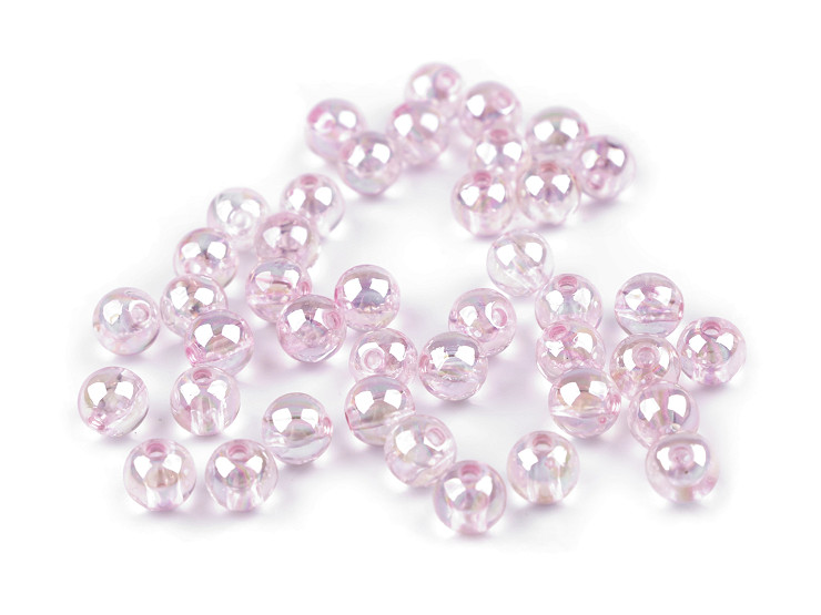 Perles arc-en-ciel en plastique, Ø 8 mm