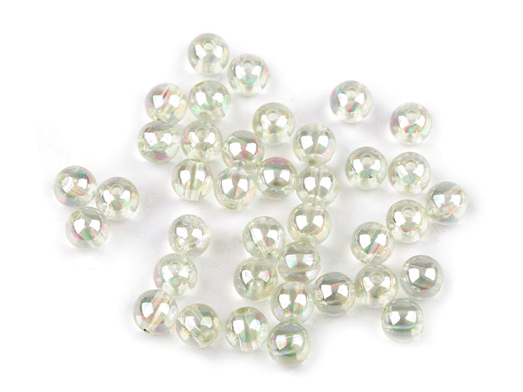 Perles arc-en-ciel en plastique, Ø 8 mm