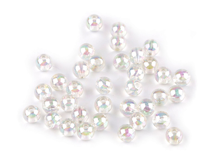 Perline arcobaleno, in plastica, dimensioni: Ø 8 mm
