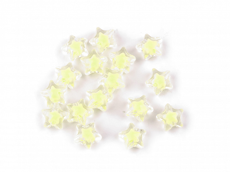 Perles Étoiles en plastique, Ø 11 mm, avec effet de couleur