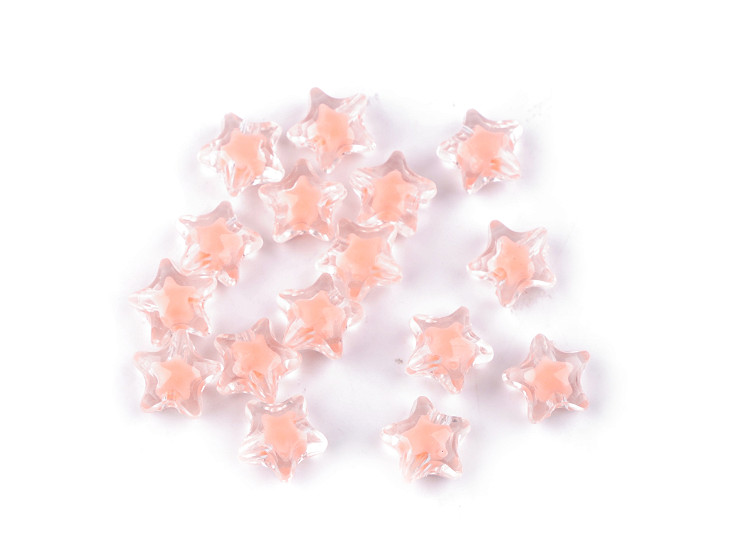 Plastové korálky hvězda Ø11 mm s efektem barev uvnitř