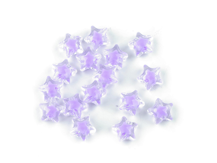 Plastové korálky hviezda Ø11 mm s efektom farieb vo vnútri