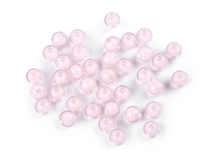 Perles en plastique, Ø 8 mm, avec effet de couleur