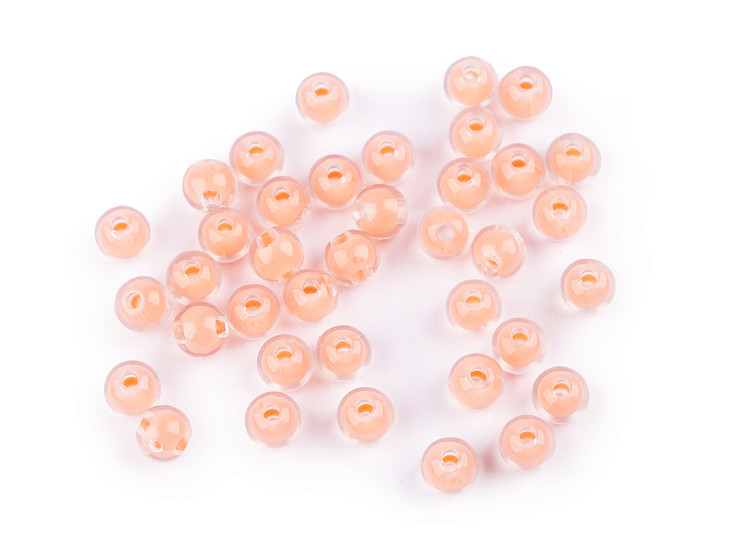 Perles en plastique, Ø 8 mm, avec effet de couleur
