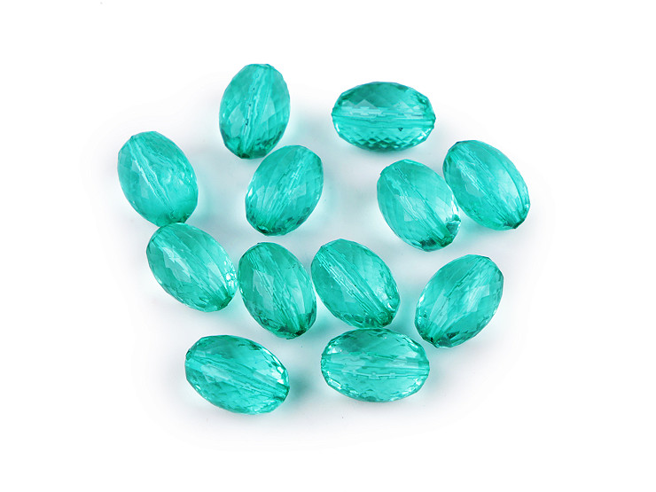 Perline a forma di oliva, in plastica, dimensioni: 10 x 15 mm