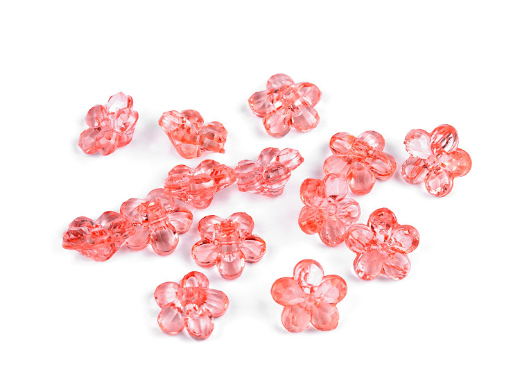Boutons/Perles Fleurs en plastique, Ø 12 mm