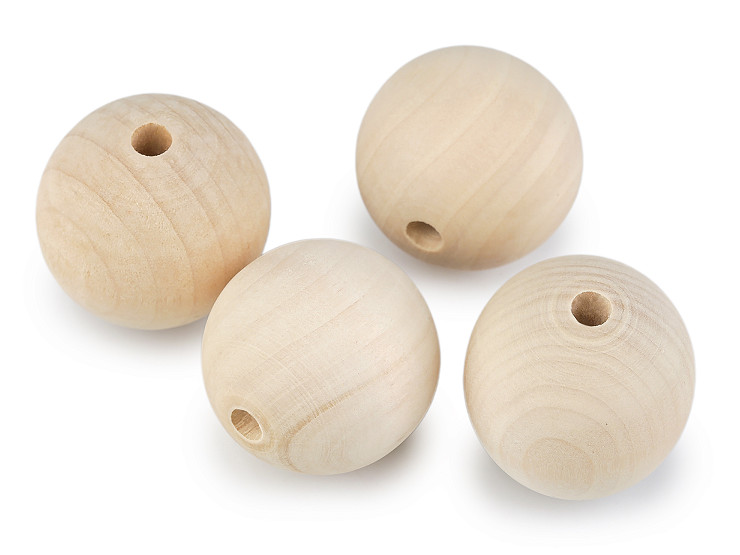 Large Unfinished Wooden Beads Ø40 mm