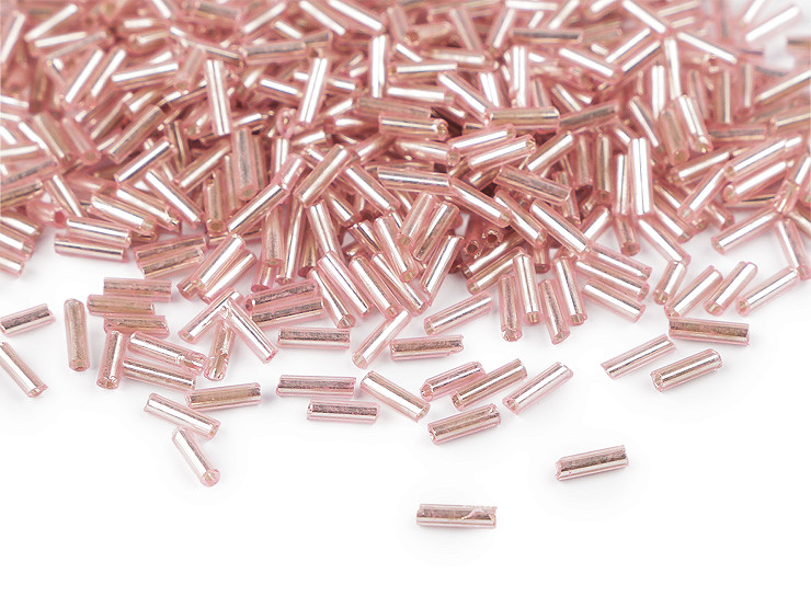 Perline lunghe a forma cilindrica, lisce, dimensioni: 6 mm