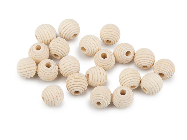 Cuentas de madera sin terminar tipo colmena Ø14 mm