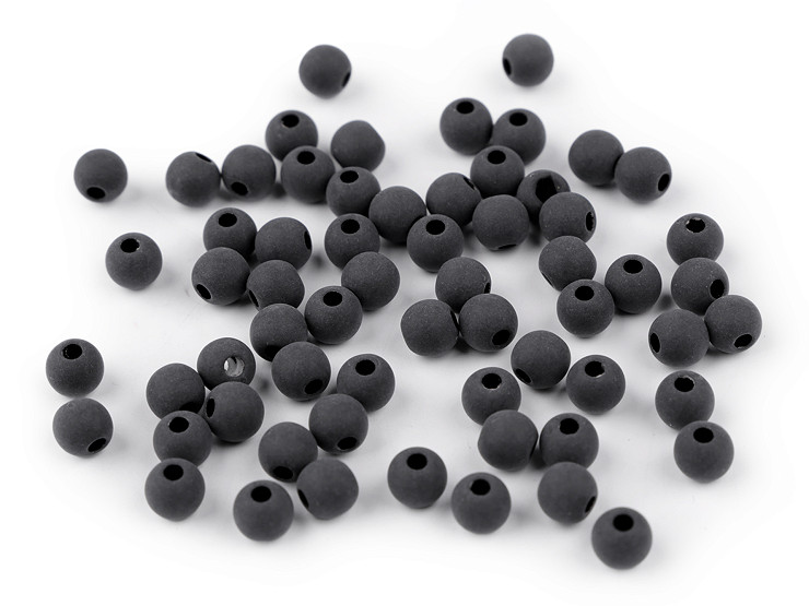 Perles en plastique mat, Ø 6 mm