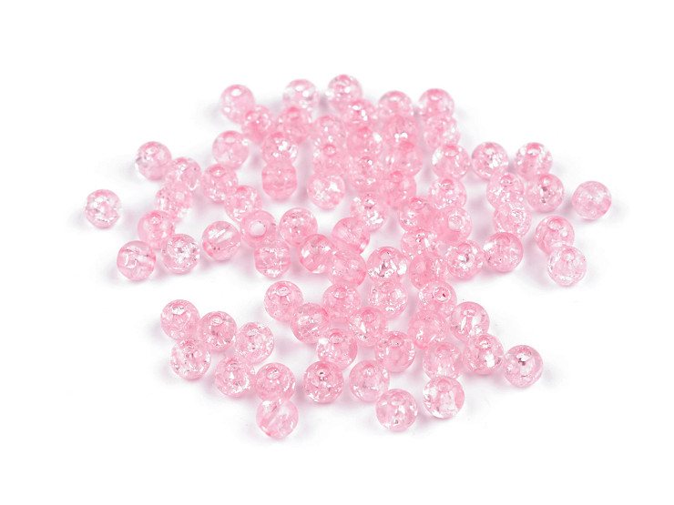 Perles en plastique craquelées, Ø 6 mm