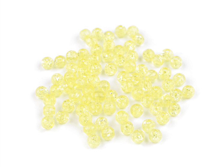 Perles en plastique craquelées, Ø 6 mm