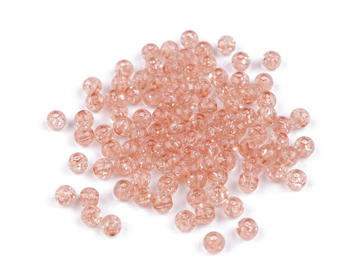 Perline di plastica, incrinate, dimensioni: Ø 6 mm