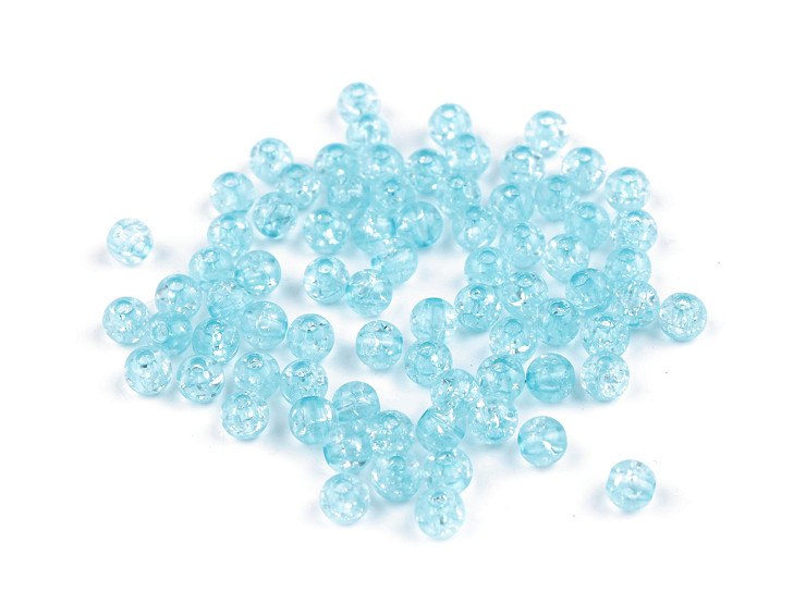 Perline di plastica, incrinate, dimensioni: Ø 6 mm