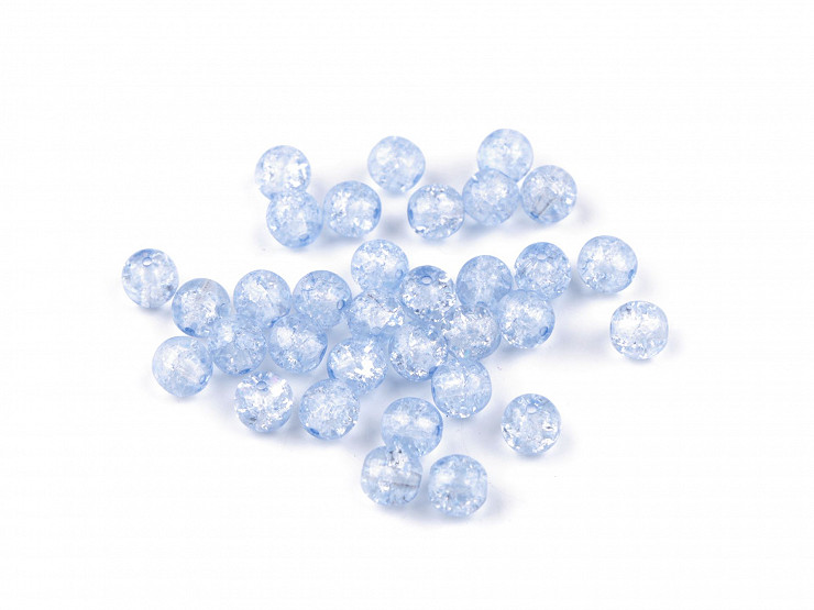 Perles craquelées en verre, Ø 6 mm